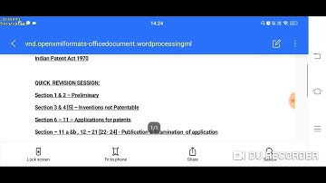 Quick revision session （ Day -1） for patent agent exam