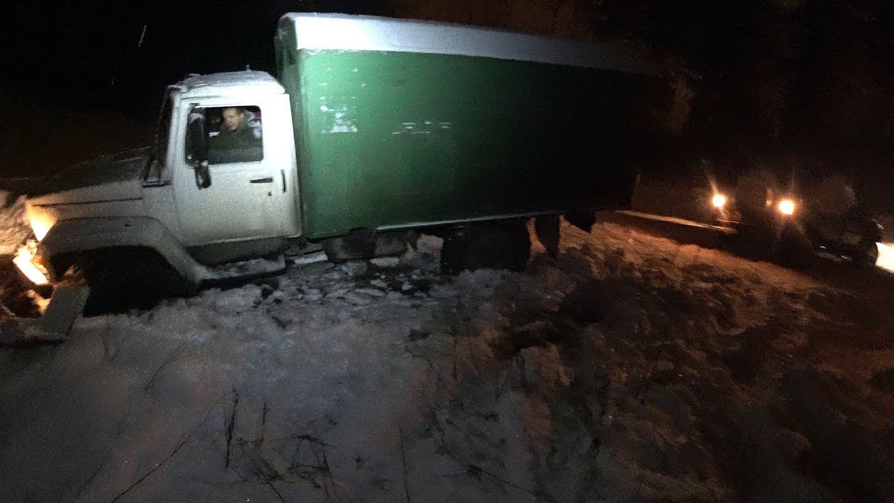 УАЗ Патриот вытаскивает грузовик Садко. - YouTube