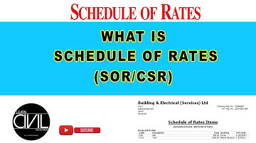 Schedule Of Rates | SOR/CSR | QSC - [HINDI]