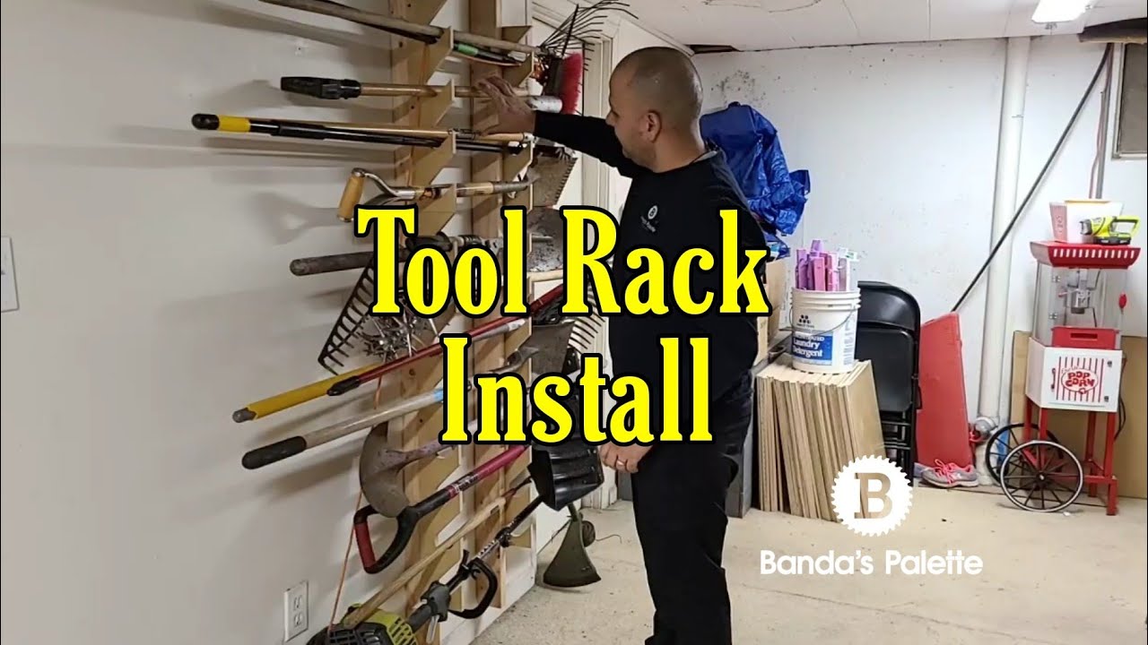 Yard Tool Rack install by BandasPalette.com - YouTube