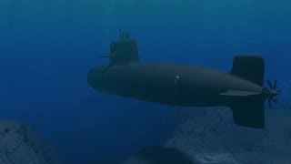 Submarine Patrolling Close To The Ocean Floor Motion Graphics - hive template