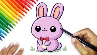 how draw rabbit head cute bunny drawing