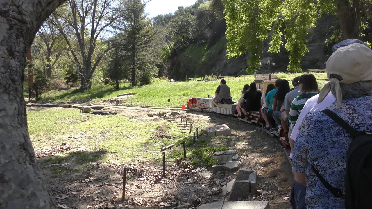 Live Steamers Small Scale Train Ride Attraction Onboard POV at Griffith Park Los Angeles