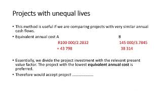 Further issues in capital budgeting by Ms Qondeni Khumalo
