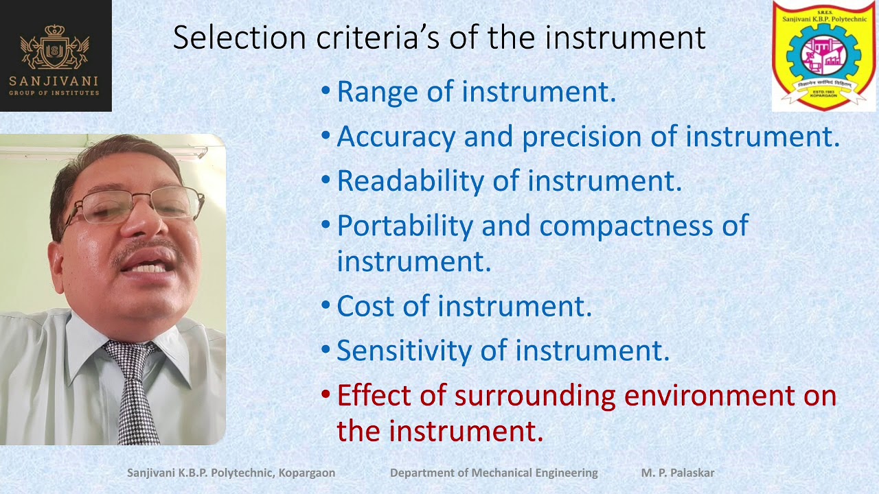 Appropriate selection and care taking of measuring instruments. YouTube