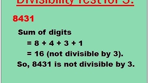 DIVISIBILITY TEST FOR 3