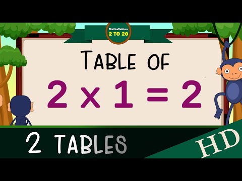 2-x1=2 Multiplication, Table of Two 2 Tables Song Multiplication Time of tables  - MathsTables