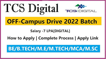 TCS Digital Off-Campus Drive 2022 BATCH | Mass Hiring for 2022 BATCH | How to Apply | Apply Link