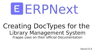 Creating DocTypes for the Library Management App