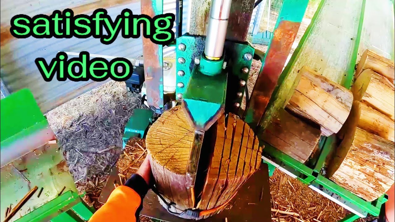 Satisfying and Smooth Firewood Processing POV ASMR - YouTube