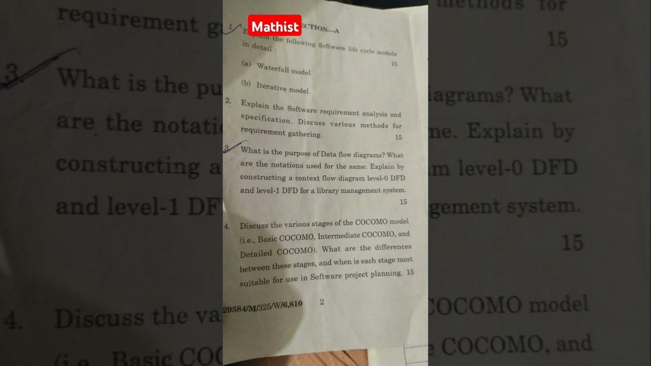 Software engineering question paper BCA sem 6th 