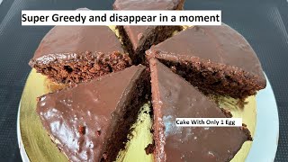 How to make chocolate Cake With Only 1 Egg  | Super Greedy and disappear in a moment
