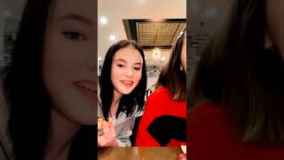 Daneliya Tuleshova with her friend Zere Amirbekova - Live stream on Instagram on February 26, 2021