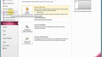 Resolving security warnings and renaming tables - Activity 2.02