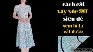 311✅: cách cắt váy xòe 90° công thức siêu dễ ai xem cũng tự cắt được. Super easy way to cut.