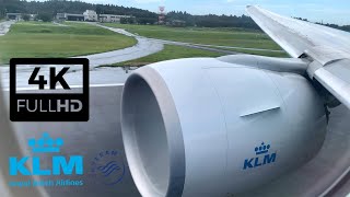 4K Ge90 Sound Klm B777-300Er Takeoff From Tokyo Narita