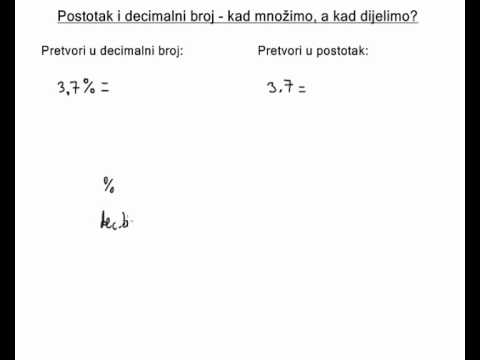 Postotak i decimalni broj - da li kod pretvaranja množimo ili dijelimo sa 100?