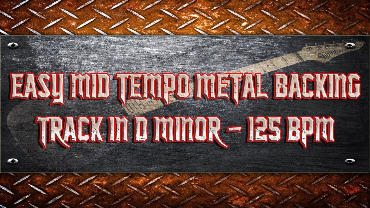 Easy Mid Tempo Metal Backing Track (Bass & Drums) in D Minor 125 BPM