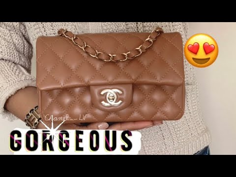 Chanel 22S Caramel Mini Flap Rectangular + Mod Shots