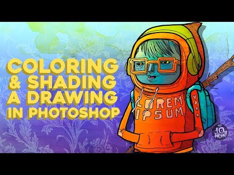 Coloring / Shading a Drawing in Photoshop - Tutorial