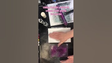 Using Acrylic Paints to Create Gelli Prints for Cards #shorts #gelliplate #cardmaking