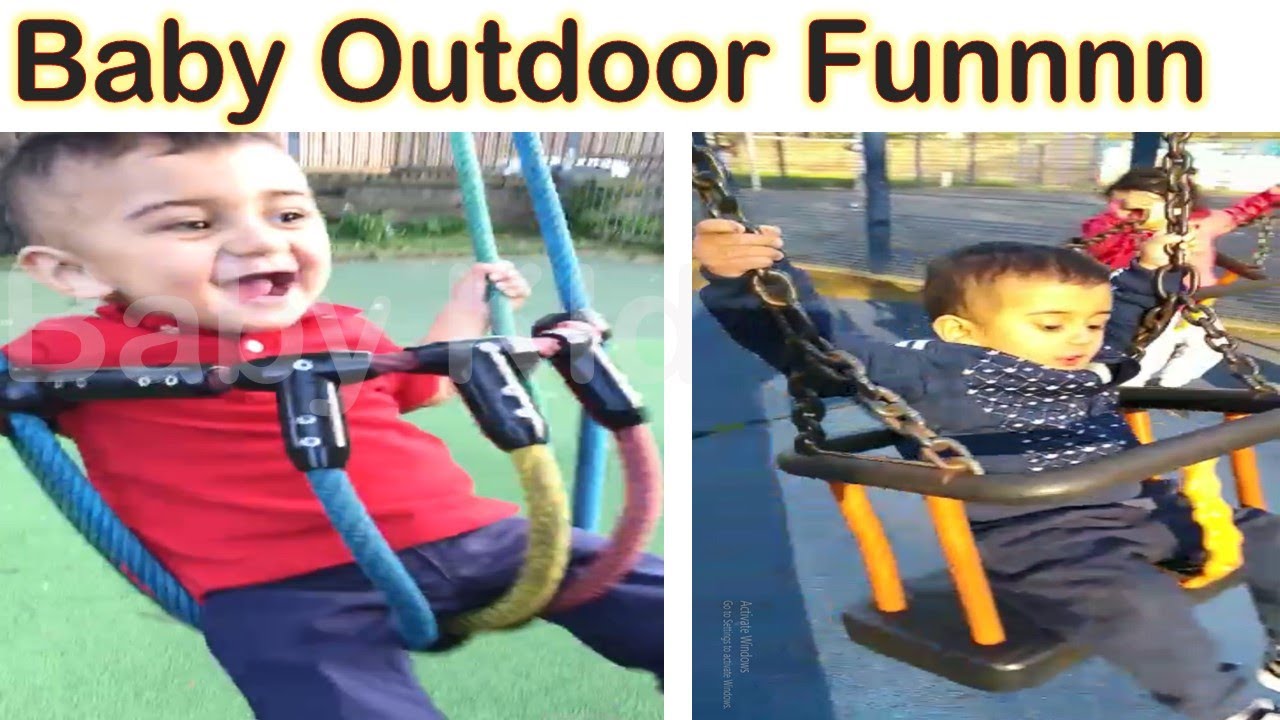 Funny Cute 1Years Old Baby Swinging on Rocking Cradle Funy Child ...
