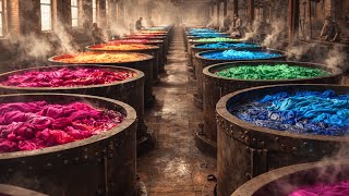 Inside a Steam-Powered Dyeing Factory (1860s) From Plain Fabric to Dyed Cloth (The Whole Process)
