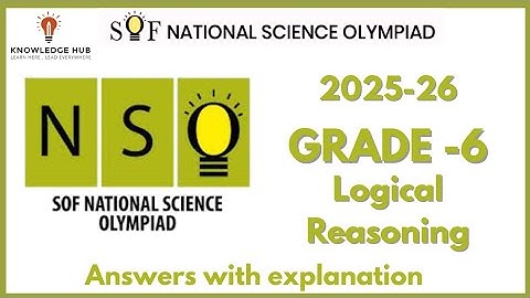 NSO - National Science Olympiad Class-6 | Logical Reasoning | NSO Olympiad 2025-26