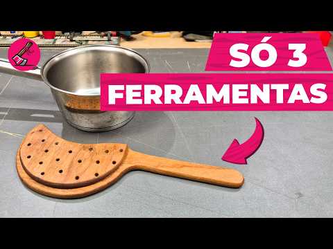 Wooden PASTA STRAINER with only 3 tools!