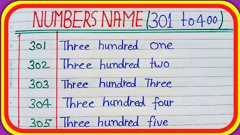 Numbers in words 301 to 400 || Numbers in words 301 to 400 in English || Numbers name