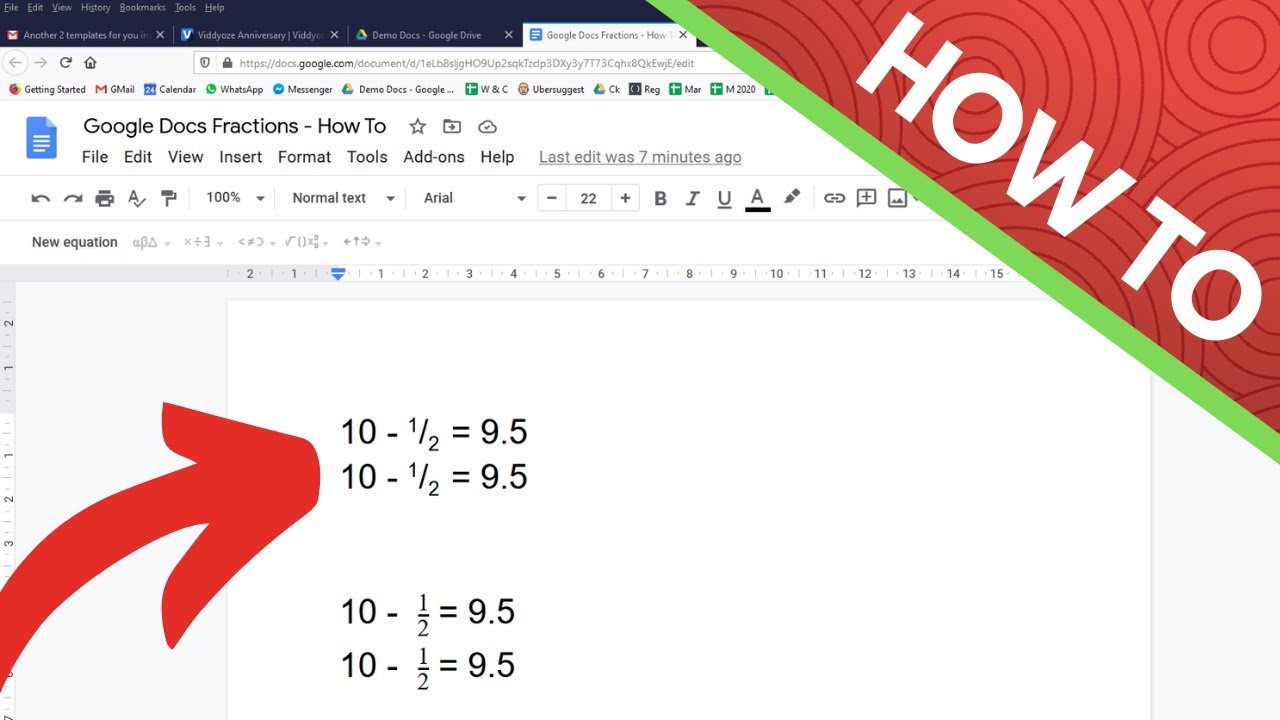 Google Docs Fractions - How To Insert