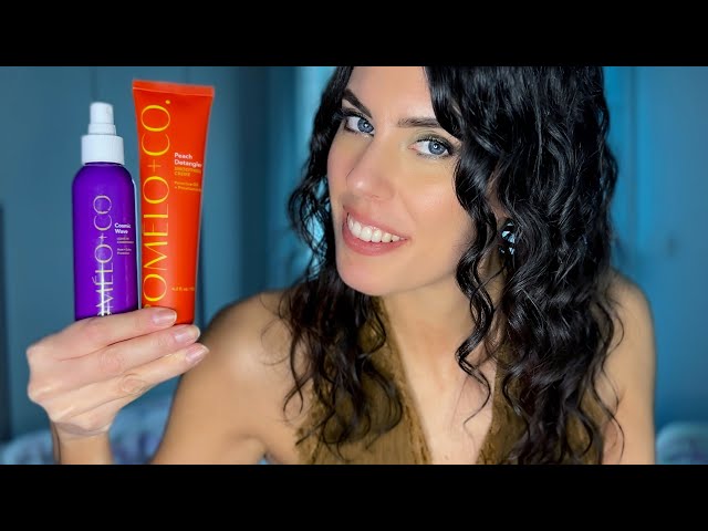 ASMR 👩🏻‍🦱 NEW HAIR STYLING PRODUCTS + Nostalgia TAG • ft. Pomelo+CO
