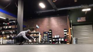 Candlestick roll to deck squat to forward roll to burpee - 1 'rep' every 30 sec x 15