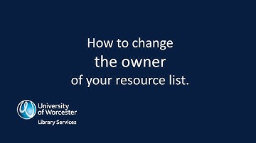 How to change the owner of your resource list