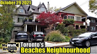 Windy Toronto walk! Toronto beaches neighbourhood walk on October 29 2021