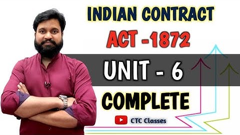 CA Foundation Law Indian Contract Act 1872 Unit 6