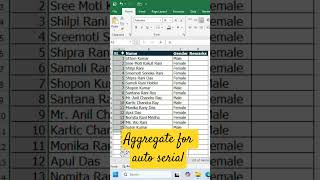 Using "Aggregate" for data serial number #excel #exceltips #excelshorts #exceltricks #exceltutorial