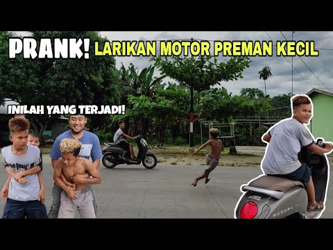 Prank Larikan Motor Preman Kecil || Lucu Lihat Ekspresi Marahnya!