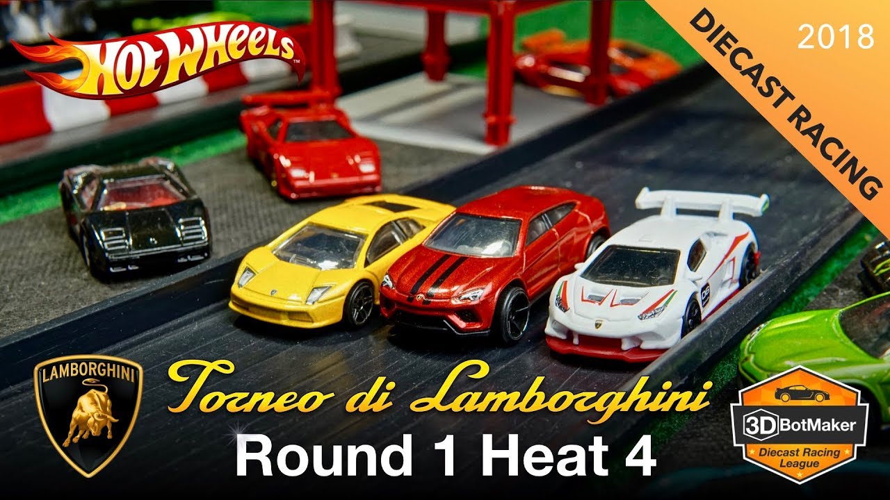 Round 1 Heat 4 - Tournament of Lamborghini - Hot Wheels Diecast Racing