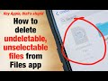 How to delete undeletable unselectable files from Files app (Hey Apple, that