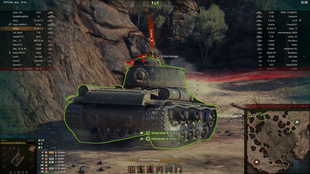 fire effect for video Tier V, VK 30.01 H, Ace Tanker, 4 kills
