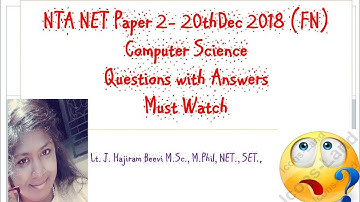 NTA NET Paper 2 Computer Science Answer Keys Dec 2018 part 5
