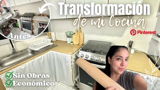 DIY TRANSFORMACIÓN de COCINA PEQUEÑA✅😱 | Económico♻️ | Sin obras🔨 Tipo Pinterest✨ | Yary Balher