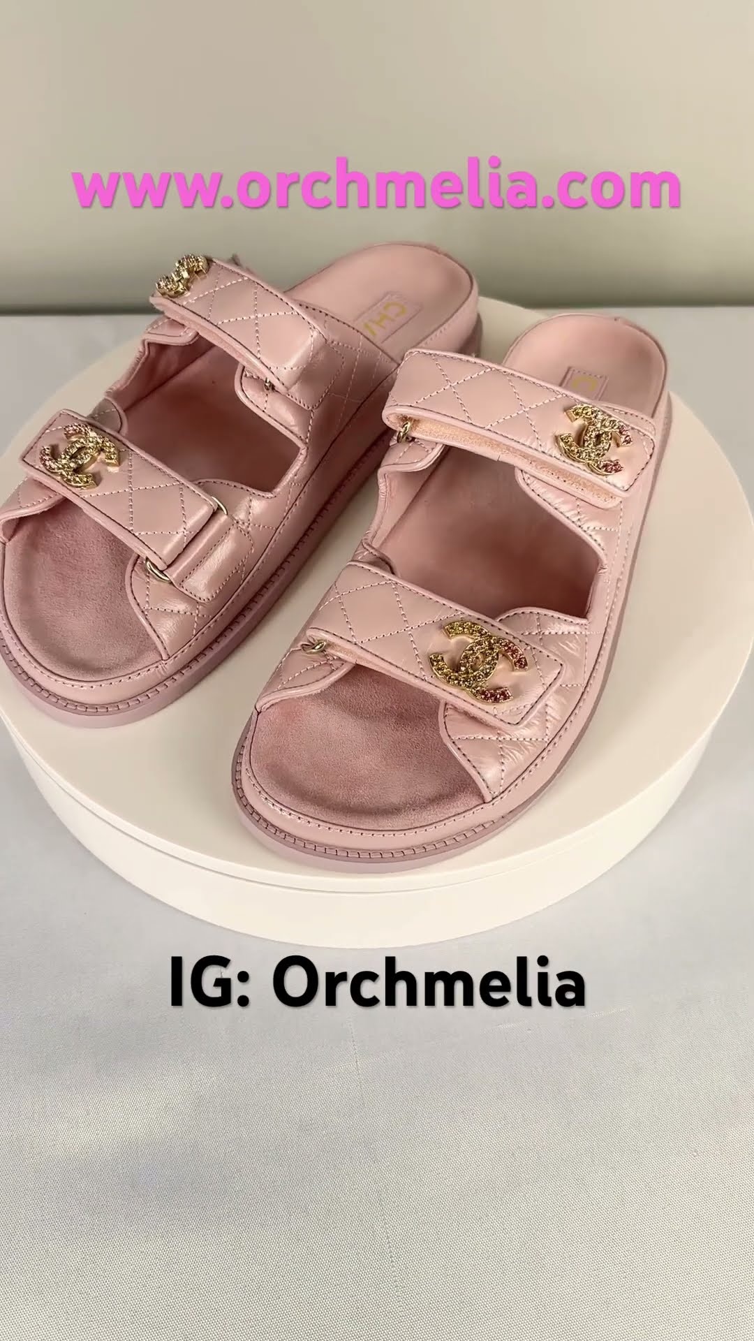 Chanel 25P Shiny Iridescent Pink Calfskin Sandals - YouTube