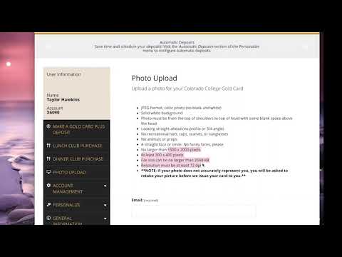 Colorado College: How To Upload  Gold Card Picture