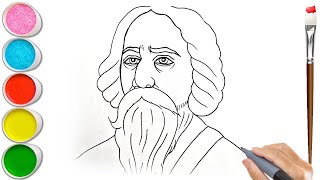 How to Draw Rabindranath Tagore - Step by Step | Mady Arts