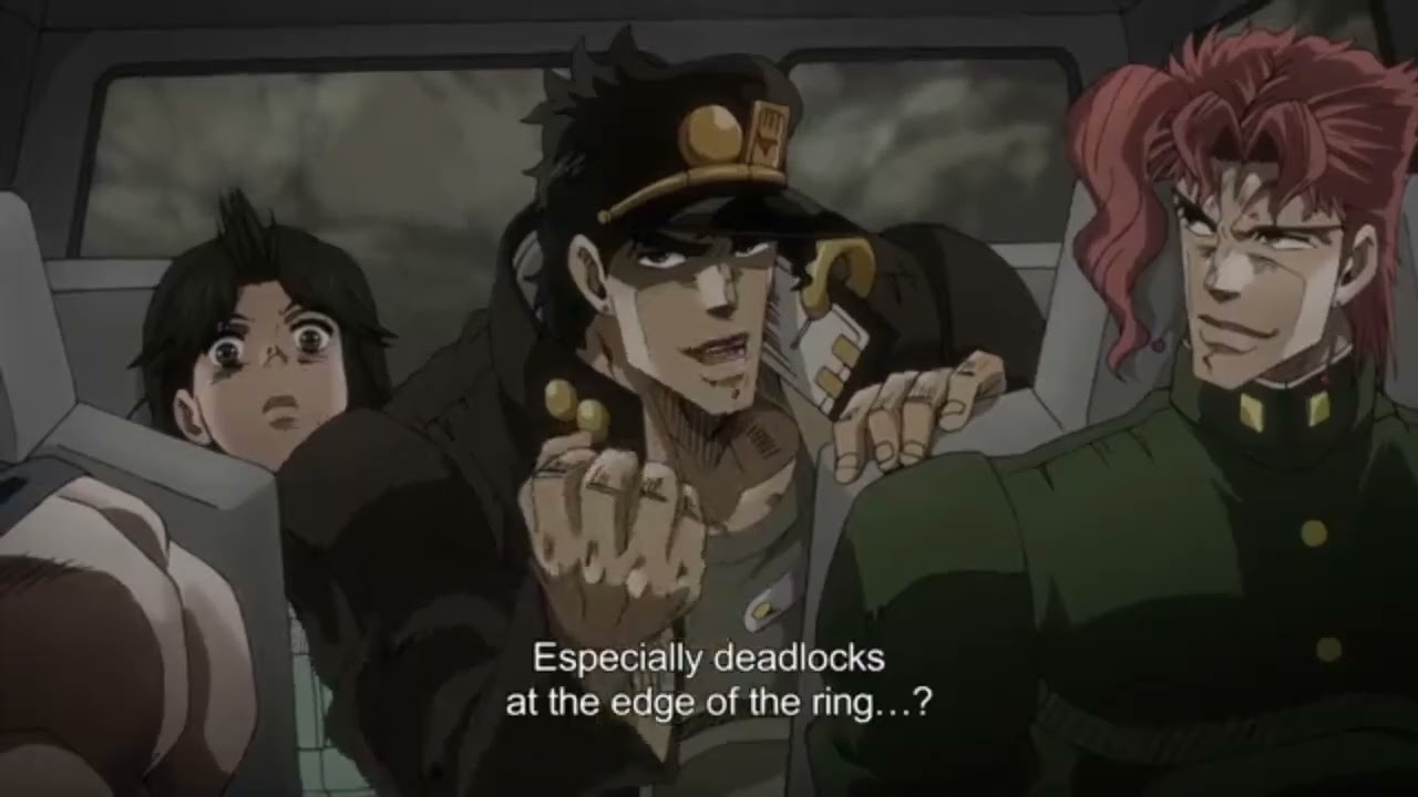 Jotaro x kakyoin moment in episode 13
