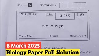 MH 12th Biology HSC Board Paper 2023 | Biology HSC Board Question Paper Full Solution 2023