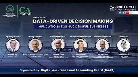 ICAP  Webinar on “Data Driven Decision Making – Implications for Successful Businesses”
