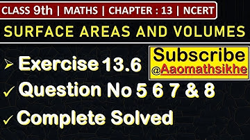 Class 9th NCERT Maths | Chapter 13 | Exercise 13.6 q5 q6 q7 & q8 | Volume Of Cylinder  #class9maths